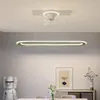 Avizeler kolye ışıkları karartma basit yeşil beyaz fan modern led avize oturma odası yatak odası salon bar lambası kapalı aydınlatma