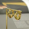 Boucles d'oreilles cerceau exquis 18K plaqué or boucle d'oreille pour les femmes à la mode vert Zircon oreille anneau Ins Punk 2023 bijoux de mode