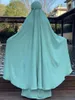 Etniska kläder Long Abaya Khimar Set 2 Piece Jilbab Muslimsk kvinnliga bönutrustning Dubai Turkish Islamiska kläder Ramadan Hijab Scarf kjol