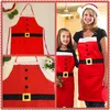 Fancy Christmas XMAS Kids Santa Red Aprons Home Kitchen Cooking Party Decor2131