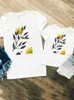 Dopasowanie rodzinnych strojów Rodzinne stroje Leopard Flower Floral 90s Kobiety Dziewczęta Dziewczyny Kid Child Summer Mama Tshirt THIRT T-shirt Ubrania Ubrania R230810