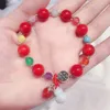 Strand Etnische Geweven Hand Touw Kwastje Groene Kalebas Emerald Armbanden Jade Armbanden Kraal Vrouwelijke Ketting Vrouwen