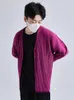 メンズジャケットYudx Miyake House Pleated Collarlessシングル胸長長袖カーディガンカジュアンマッスルVネックジャケットコートトップ