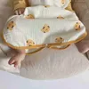 Pyjamas baby sovsäck ärmlös tank topp nyfödda barn anti kick quilt dubbel lager bomullsgarn nyfödd tecknad björn andas förpackning z230810