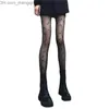 Strumpor hoSiery Moon Print Stocks Lolita Velvet Cut Anti Hook Silk Socks Silk Socks Sexiga Ultra Thin Black Socks JK Girls Tights Z230810