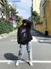 Erkek Hoodies Sweatshirts Sokak Giyim Siyah Kızlar Gotik Ekstra Büyük Çift Taraflı Baskılı Hoodie Street Giyim Kadınlar Hip Hop Çift Z230811