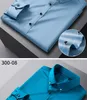 Men's Dress Shirts Men's Silk Shirts Long Sleeve Drill Button Solid Color 3XL Silky Business Formal Social No Iron and Wrinkle Soft Fashion Clothes 230809