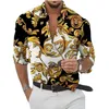 Herrklänningskjortor unisex andningsbara hawaiianska skjortor barock franska herrskjortor 3d printi high fashion street lossa herrar streetwear skjortor 230809