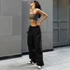 Womens Pants Capris DGLUKE Plain Parachute Y2K Streetwear Drawstring Waist Loose Sweatpants Casual Wide Leg Baggy Trousers 230809