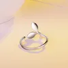 Band Rings Top Quality Silver Plated Rings For Women Jewelry Charm Crystal Green Leaf Finger Rings For Girl Christmas Party Accessories