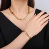 Свадебные ювелирные наборы Selead Design Gold Plat Plat Plat Flat Snake Chain Ожерелье и браслет DIY, создание припасов 230809
