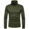 Solid Color Long Sleeve Turtleneck T Shirt Men 2020 Autumn Winter New Slim Fit Pocket Tshirt Men Streetwear casual Camisa Hombre