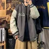 Hommes Hoodies Hip Hop Furry Mince Patchwork Été Automne Vestes Punk Harajuku Streetwear Bomber Veste Hommes Lâche Baseball Manteaux Unisexe Garçons