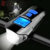 Bike Lights Waterproof Bicycle Light USB Charging Bike Front Lights Flashlight Handlebar Cycling Headlight with Horn Speed Meter LCD Screen HKD230810