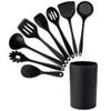 Cooking Utensils Black Set NonStick Cookware Silicone Kitchenware Tool Spatula Ladle Egg Beaters Shovel Kitchen Accessories 230809