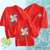 Tenues assorties pour la famille T-shirt en coton imprimé moulin à vent d'été mère fille hauts tenues assorties pour la famille T-shirts pour la famille pour enfants T-shirts pour adultes vêtements