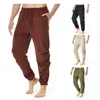 Mens Pants Summer Cotton Linen Casual Loose Fashion Drawstring Elastic Waist Man Jogger Yoga 230809