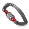 Rock Protection 25KN D-Shape Skruvlåsning Gate Carabiner Duty Buckle Pack D-Ring Carabiner Climbing Rappelling Canyoning Hammock Locking Clip HKD230810