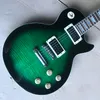Tienda personalizada, guitarra eléctrica Stendyne con borde negro y verde, diapasón de palisandro, herrajes cromados, envío gratis