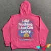 Женские толстовка толстовок FW Pink Vetements Lucky Hoodie Men Women 1 Red Hoody Vintage Wash vtm негабаритные пулы 230809