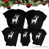 Bijpassende familie-outfits Bijpassende familie-kerstkleding Rendierenprint Vader Moeder Dochter Zoon Kindert-shirt Baby Romper Katoen Family Look-outfits