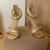 Designer Sandals Women Shoes Zip Stiletto Heel Gold Dress Shoes Fashionable Comfortable Luxury Rome Sandal