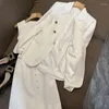 Kamizelki damskie francuskie projekt mody białego temperamentu formalny kombinezon profesjonalny elegancki luksusowy pasek zbiornikowy płaszcz topowy dwuczęściowy duży