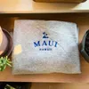 Женские толстовка толстовок Maui Hawaii вышитые серой с длинным рукавом.