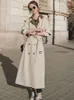 Kadın trençkotları kaplama uzun kadınlar sonbaharda kış kıyafetleri ofis bayan moda patchwork tasarımcısı sokak kıyafetleri 230809