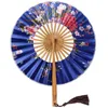 Chinese Style Products Japanese Style Round Folding Fan Vintage Tassel Flower Silk Dance Hand Fan Art Craft Gift Wedding Home Decoration Ornaments R230810