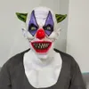Maski imprezowe przerażające zielone rogaty maska ​​klauna okładka zła przerażająca maska ​​maska ​​halloween parwa
