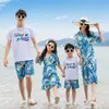 Family Matching Outfits Family Matching Outfits Summer Beach Mum Daughter Dresses Dad Son T-shirt+Shorts Couple Clothes Holiday R230810