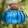 Trädgårdsdekorationer Bird Feeder Bottle With Stand Metal Flower Shaped Outdoor Decoration Pink Coneflower Container Accessories 230810