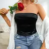 Camisoles & Tanks Summer Fashion Solid Tube Top Slim Fit Sexy Open Back Outer Wear Sleeveless Black Wrap Chest For Women 2023