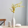 White Art Ceramic Flower Vase decoration home decor accessories for living room Nordic Classic Dining Room Porcelain tall Vases HKD230810