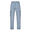 Men's Pants With Phone Pocket Cargo Relaxed Fit Sport Jogger Sweatpants Drawstring Outdoor Trousers Pockets