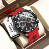 Wristwatches 2023 Men يشاهد العلامة التجارية Silicone Silicone Strap Sport Sport Quartz Chronograph Watch Clock Relogio Maschulino 230809