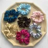 100% Pure Silk Hair Scrunchie bredd 3,5 cm hårband Band Girls Ponytail Holder Luxurious Colors Säljs av ett paket med 3 st