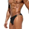 Shorts pour hommes WY75 métal boucle Sexy taille basse serré hommes maillots de bain 2023 été piscine plage maillot de bain slips Bikinis maillot de bain