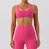 Conjuntos ativos de duas peças Conjunto de ioga para esportes de verão Roupas de treino femininas Sexy Nude sem mangas Crop Top com cintura alta Elevador Fitness Legging Ternos