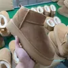 المصمم -Women's Mini Snow Boots Women Fashion Fashion السميكة السفلية منصات الشتاء الجوارب الدافئة الكستناء