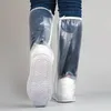 Sacs de rangement Couvre-chaussures de pluie à tube haut avec bord pressé Semelle épaissie Résistant à l'usure Résistant à la pluie Unisexe Réutilisable PVC Extérieur