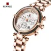 Other Watches REWARD Gold Watch Women Ladies 3 ATM Waterproof Steel Women's Bracelet Female Clock Relogio Feminino 230809