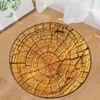 Mattor Mat Living Round Wood Grain Area Rum barn matta hemgolv lek matta yoga dekor