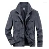 Vestes pour hommes 2023 veste en velours côtelé rétro doux Bomber automne solide Style Safari manteau mode pilote hommes