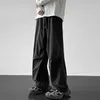 Mens Pants Black Cargo Men Women Streetwear Elastic midja Hip Hop Wide Leg Joggers Baggy Sweatpants Harajuku 230809