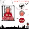 Other Event Party Supplies Horror Light Up Eyes Screaming Halloween Hanging Ghosts Scary Talk Skulls Cage Prisoner Haunted Houses For Hallowen Party Decor 230809