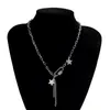 Pendant Necklaces 2023 Korean Fashion Stainless Steel Chain With Stars/Tassel Pendants Necklace For Women/Men Rhinestone Jewelry