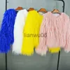 Women's Jackets Faux Fur Coat Colorful Furry Pink Lamb Wool Faux Fur Coat Female Shaggy Sheepskin Coat Winter Artificial Mongolian Fur Jacket J230810