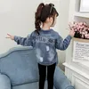 Jackor Flower Girls Denim Coat Children Spring Jacket For Clothing Kids Jean Fashion Outwear TZ484 230810